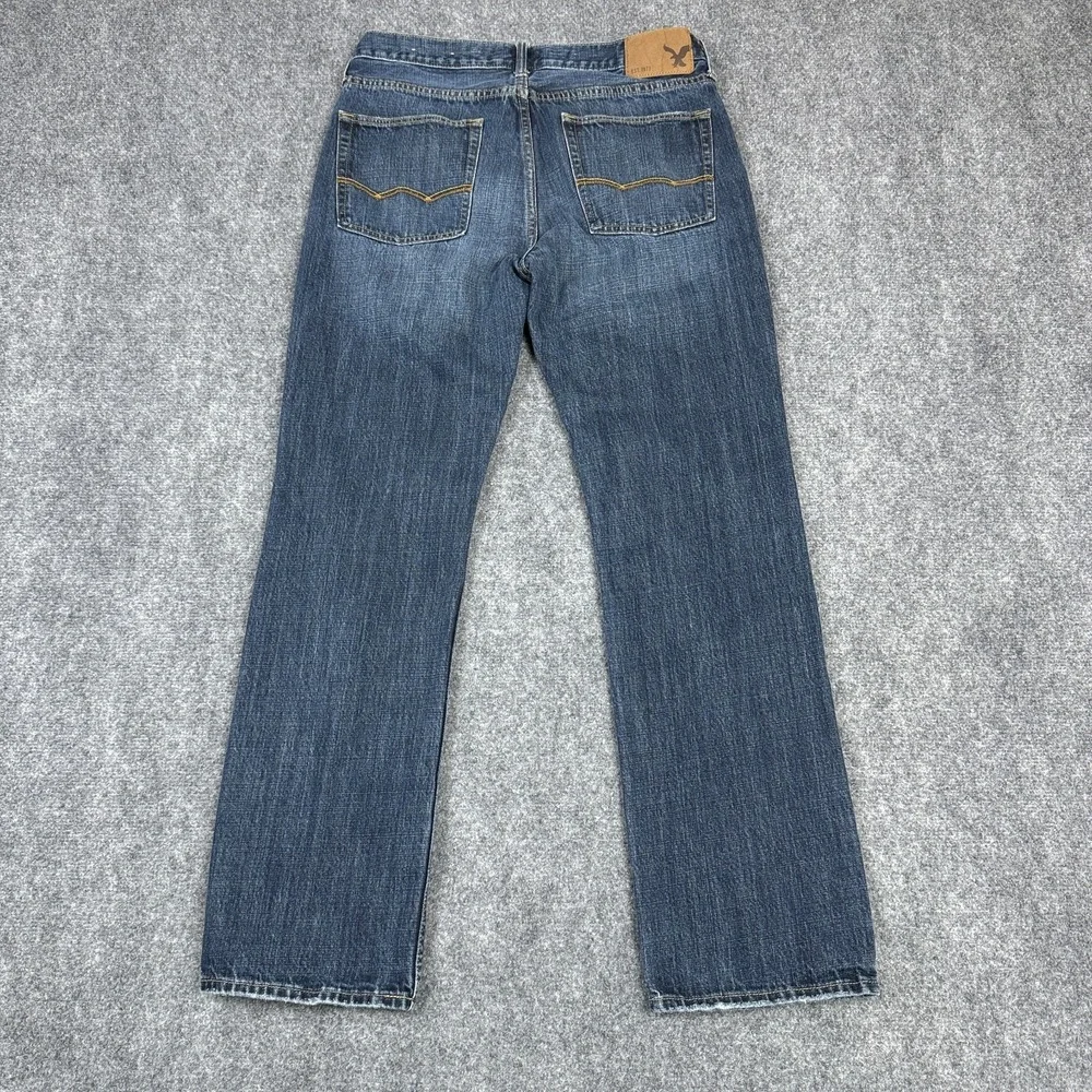 American‎ Eagle Original Straight Jeans Mens 32x32 Blue Medium Wash Denim